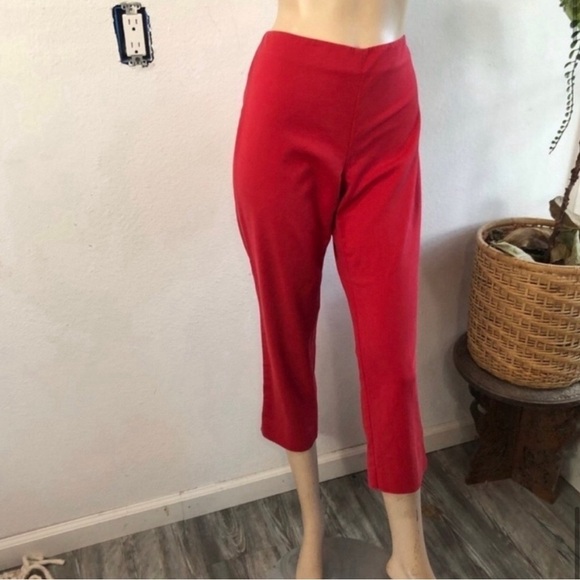 ST.John red ankle crop pants red side zipper size:4 - Picture 4 of 16